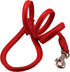 Dogs My Love 4ft Long Round Genuine Rolled Leather Dog Leash, Red (Large: 1/2")
