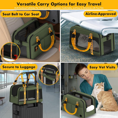 12lb PAWZIDEA Center Console Dog Car Seat, Enclosed Small Dog Armrest Booster Carseat, Secure Straps &Anti Slip