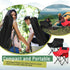 Seeloowy 2 Pack 600D 330lbs(Red, Compact Camping Chairs Portable Folding for Outside with Carry Bag Lightweight Moon