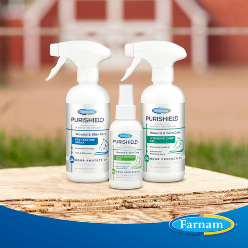 Farnam Purishield Horse Wound Care Spray, Fast-Acting for Horses, Dogs, Cats & Livestock, 24-Hour Protection