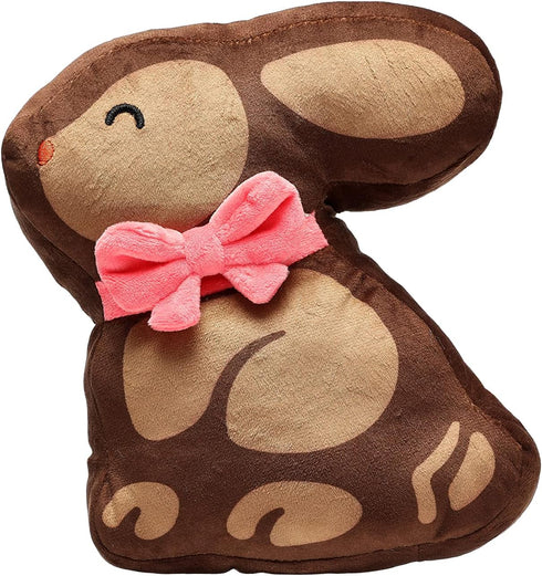 Pearhead Plush Easter Chocolate Bunny Dog Toy, Interactive Soft Squeaker Pet Toy for Dog Owners