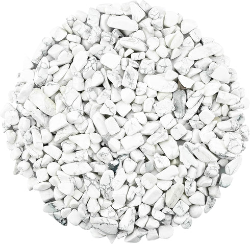 Howlite 1lb Crystal Chips Bulk, Fish Tank Decorations, Aquarium Rocks Gravel for Plants and Candle Making