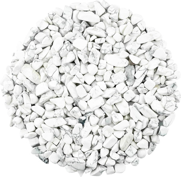 Howlite 1lb Crystal Chips Bulk, Fish Tank Decorations, Aquarium Rocks Gravel for Plants and Candle Making