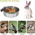 Large Bird Feeding Dish Cups, Stainless Steel Parrot Food Bowl with Clamp Holder for Cockatiel, Macaw, Small Pets