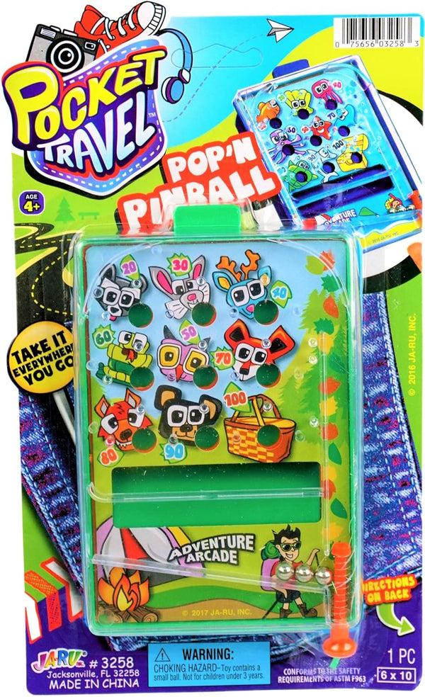 JA-RU Mini Pocket Size Pinball Game (1 Toy) Handheld Arcade Toy for