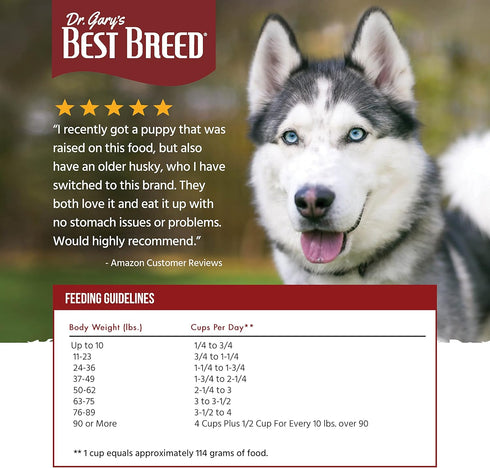 Best Breed Dr. Gary's Coldwater Recipe Natural Dry Dog Food, 13 lbs, Slow-Cooked in USA for All Breeds