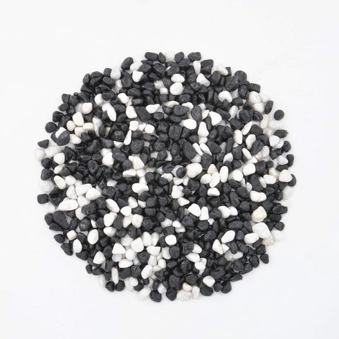 CNZ Aquarium Gravel Black & White Mix for Plant Aquariums, Landscaping, Home Decor, 0.25"-0.45", 5-pound