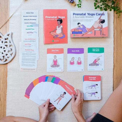 Set WorkoutLabs Prenatal Yoga & Ayurveda Cards Healthy and Conscious Pregnancy Guide with Ancient Wisdom in a Modern