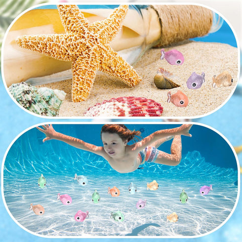 48 Pcs Mini Resin Fish Figurines, Glow in The Dark Tiny Fish Ornament Decorations for Aquarium Fish Tank