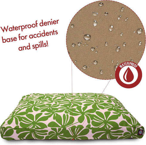 Sage Plantation Small Rectangle Indoor Outdoor Pet Dog Bed with Removable Washable Cover by Majestic Pet Products