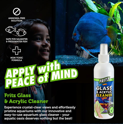 Fritz Aquatics Aquarium Glass & Acrylic Cleaner Spray for a Crystal Clear Tank, 8-Ounce