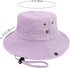 Unisex Cotton Boonie Hat, Packable Summer Outdoor Fishing Bucket Hat with String for Women Men