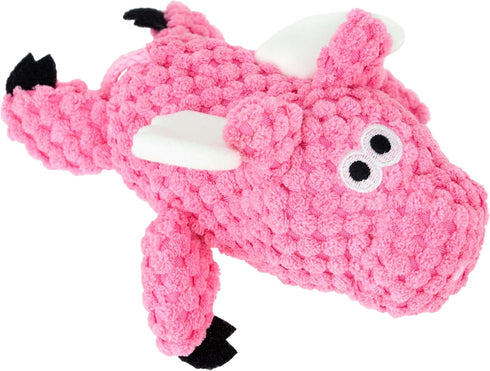 goDog Checkers Just for Me Flying Pig Squeaky Plush Dog Toy with