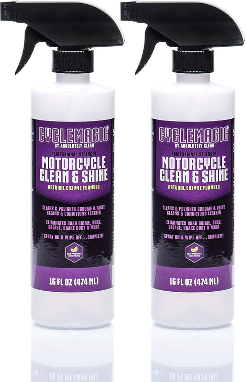 CycleMagic Motorcycle Clean and Shine Motorcycle Cleaner & Conditioner, Chrome Cleaner, Leather