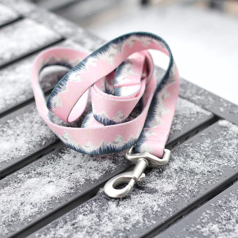 Classic Dog Leash 6-Foot x 1-inch (Pink Mountains)