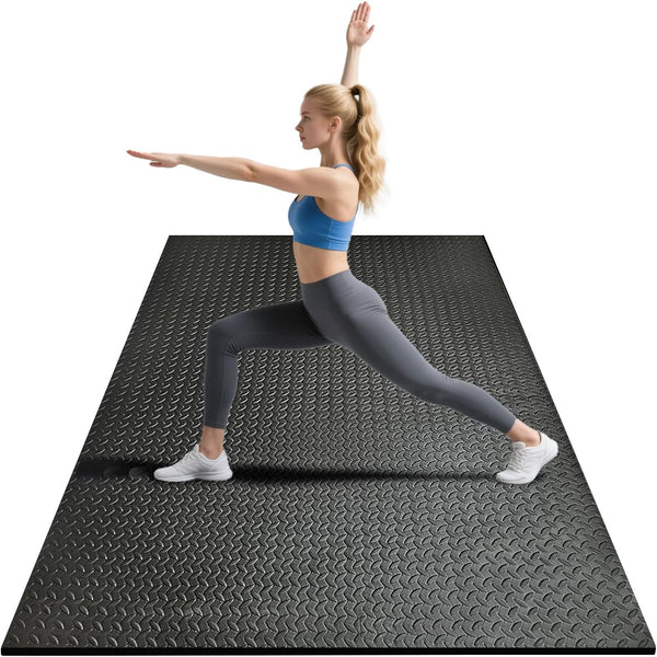 BierBear 4x6ft Gym Floor Mat 10mm Thick - Large TPE/NPE Foam Workout Mat