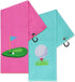 Set of 2 Vansolinne Golf Gifts for Women Microfiber Waffle Pattern Golf Towels with Clips - Pink Blue