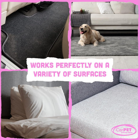Car Pet Hair Remover - Remove Dog, Cat, Horse & Pet Hair from Car, RV Interiors & Carpets - Ideal for Clothing, Sofas,