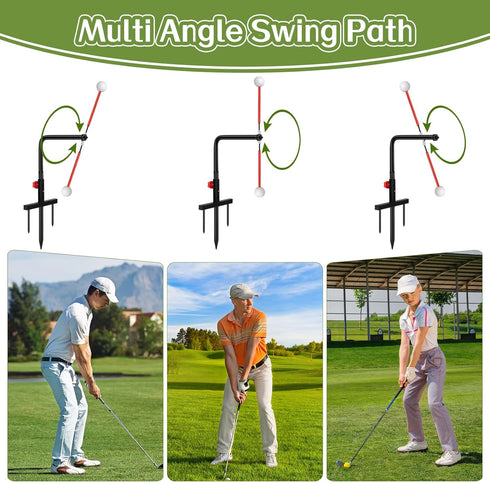 Poen 1 Set Golf Swing Trainer with 3 Height Indoor Practice Simulator Accessories for Golf Swing Training