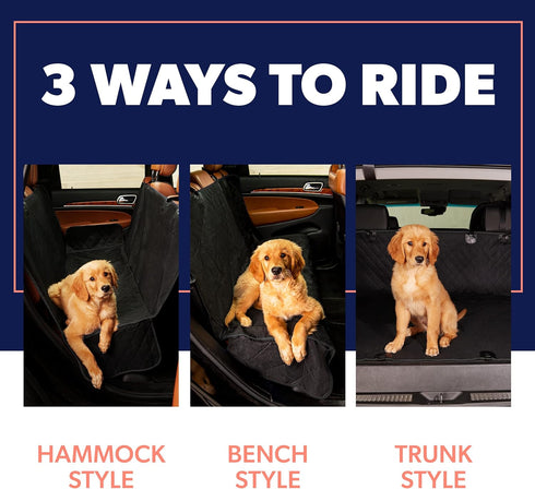 Active Pets Waterproof Dog Car Seat Cover for Back Seat, Suitable for Trucks, Sedans & SUVs (Beige XL)