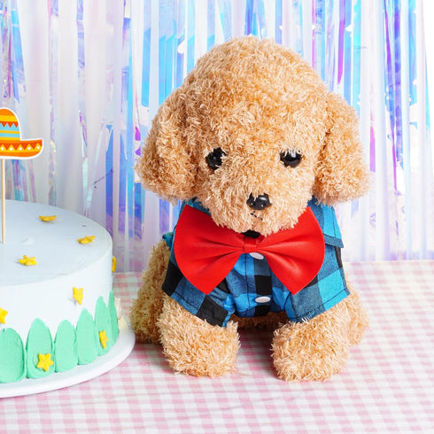 3 Pack Cute Plaid Dog and Cat Shirt, Dog Shirts for Medium Dogs and Cats, Birthday Party and Holiday Photo
