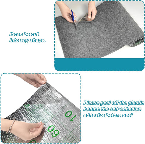Trimmable Cat Scratching Post Carpet Covered 78.7”x15.8”, Self-Adhesive Replacement Parts Mat for Cat Tree Shelf
