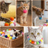 Ouligay 50 1.2 Inch PCS Silent Cat Pom Pom Balls Soft Cat Toys Balls Plush Cats Ball Interactive Lightweight Assorted