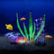Glowing Fish Tank Decorations, 4 pcs Glow Aquarium Ornaments (Purple Coral, Rainbow Sea Urchin, Green Kelp, Pink