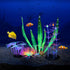 Glowing Fish Tank Decorations, 4 pcs Glow Aquarium Ornaments (Purple Coral, Rainbow Sea Urchin, Green Kelp, Pink