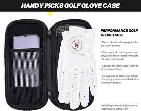 Handy Picks Performance Golf Glove Case | Holder That Keeps Gloves Neat & Dry with Air Flow