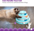 4-Tier 4 Catstages Chase Meowtain Interactive Cat Track Toy Spinning Balls, Non-Slip Base, Ideal for Indoor Cats, Blue