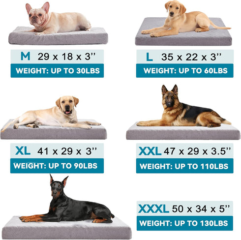 Dog Bed for Medium Dogs, Washable with Removable Cover, Cooling Gel Memory Foam, Orthopedic Crate Bed, 29 Inch