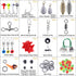 TOPFORT 187/343pcs Fishing Accessories Kit with Tackle Box, Includes Hooks, Weights, and Snaps