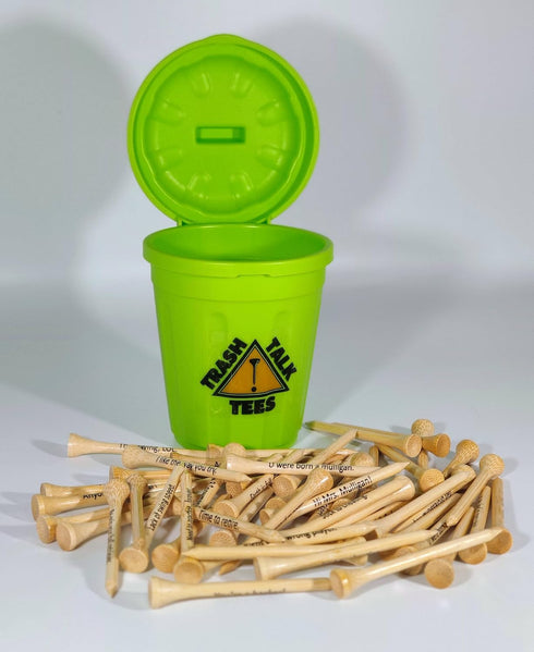 Trash Talk Golf Tees - Pack of 50 Bamboo 2 3/4" Golf Tees with Funny Messages