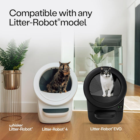 25 Pack 9-11 Litter-Robot Waste Drawer Liners by Whisker, - Litter Box Liners, Custom Fit for Litter-Robot, Gallons