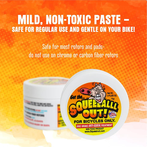 PV BIKE WORKS 3 oz Squeal Out Anti-Squeal Disc Brake Paste Brake Lubricant & Rotors Lube, Stops Squeal for Brakes, Jar