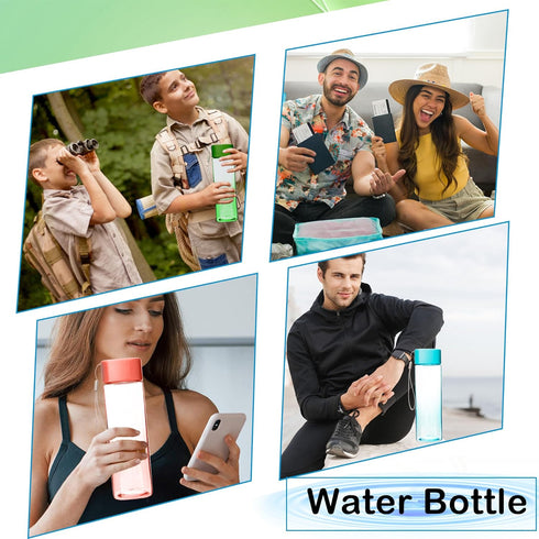 Faytark 16 17 oz Set 1) Pcs Plastic Water Bottle Bulk Leak-Proof Portable reusable Square Drink Water Bottles