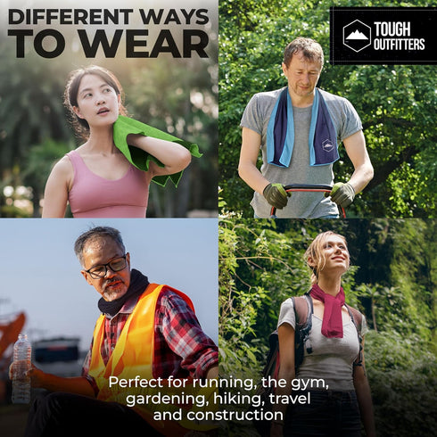 Tough Outdoors Cooling Towel, for Neck & Face, Ice Wrap & Sweat Rag for Camping, Gym, Yoga