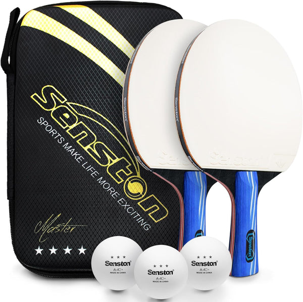 Senston Ping Pong Paddles, Premium Table Tennis Racket Set of 2 with 3 Balls for Indoor/Outdoor Play