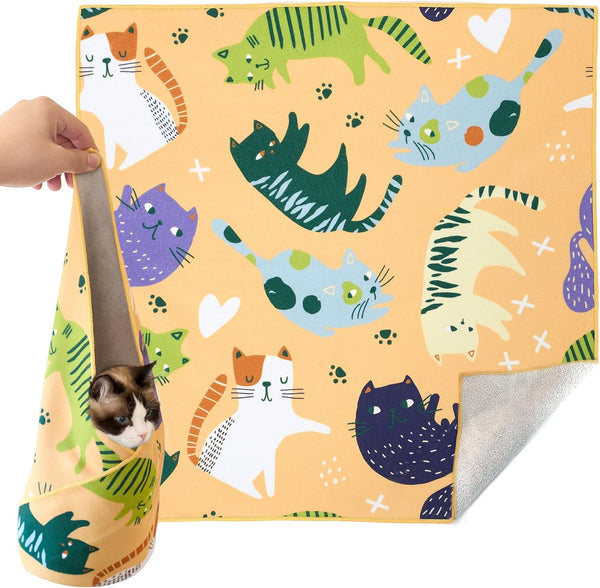 27.6'' Cat Grooming Wrap for Cutting Nails Self-Adhesive Soft Polyester Fabric Swaddle