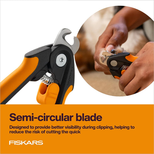 Trimmers 5.75, Fiskars Pet Large Nail Clippers, Cat and Dog Nail for Grooming, Pet Supplies with Semi-Circular Blade