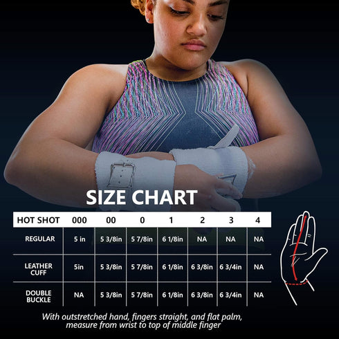 00 (5 3/8") US Glove Women Hot Shot Uneven Bar Gymnastics Grips - Womens Gymnastics Bars Grips, Made in USA, Leather