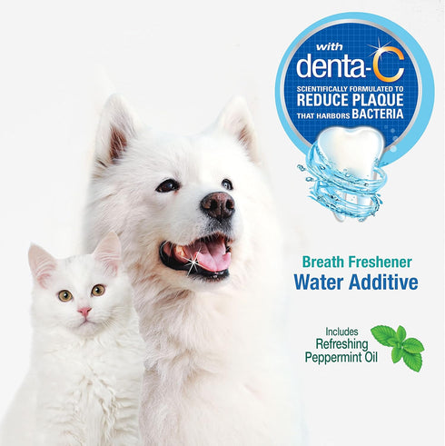 Nylabone Advanced Oral Care Water Additive for Cats & Dogs, Peppermint, 16 oz Liquid Tartar Remover