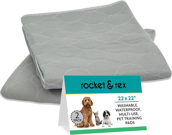 rocket & rex Premium Washable Pee Pads for Dogs, Waterproof & Reusable