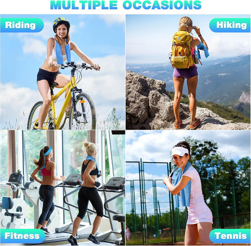 10 Pack Activities(32"x12") MENOLY Cooling Towels, Sweat Towels Cooling Towels for Neck and Face, Microfiber Towel Soft
