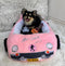 Megatoys Elvis Plush Car Pet Bed Pink Pet Bed with Musical-Design Pillows
