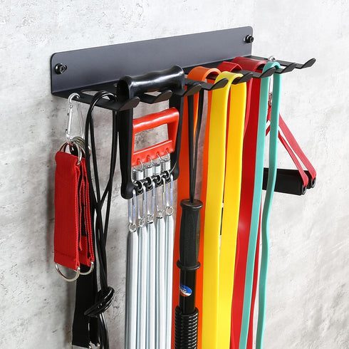 Multi-Purpose Gym Equipment Storage Rack - Heavy Duty Rack for Resistance Bands, Barbell, Lifting Belts