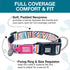 Max & Molly Rainbow Zebra Stripes Dog Collar with Safety QR Code Tag, Soft Adjustable Waterproof Collar for Large Dogs