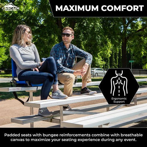 17" Cascade Mountain Tech Stadium Seat - Lightweight, Portable Folding Chair for Bleachers and Benches - Navy
