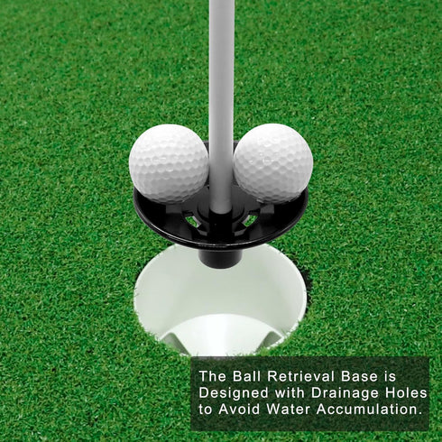 Golf Flagpole - Detachable Design with Ball Retrieval Base - Perfect for Backyard Practice Putting Green, Country Club,